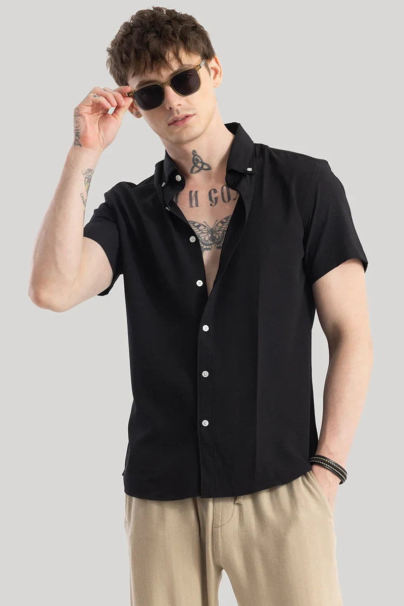 Torbjorn Black Plain Shirts