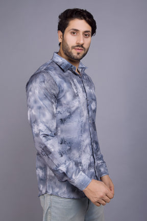 Grey Tie Dye Printed Shirt