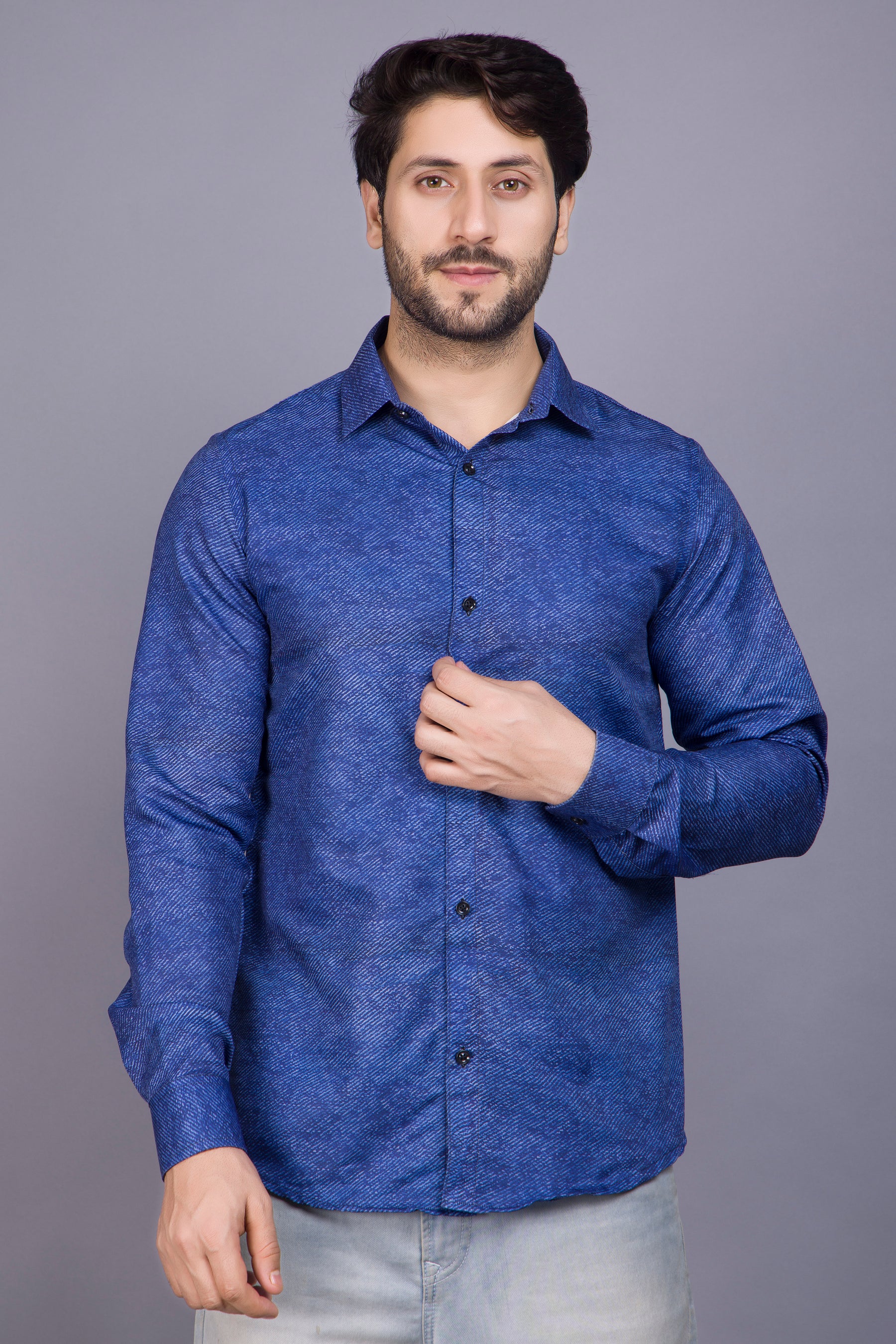 Parx Full Sleeve Blue Shirt