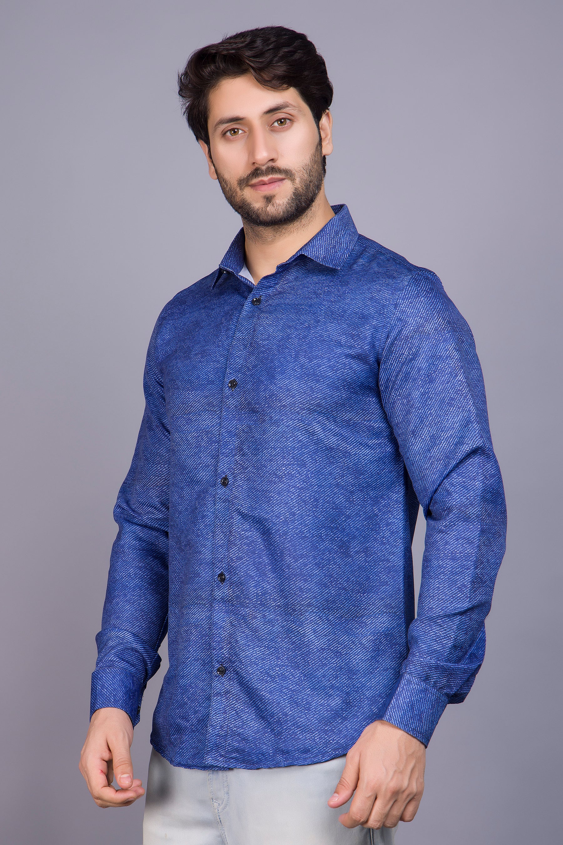 Parx Full Sleeve Blue Shirt