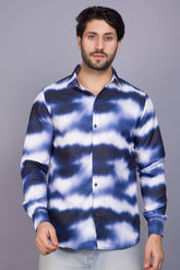 White & Blue Tie Dye Shirt