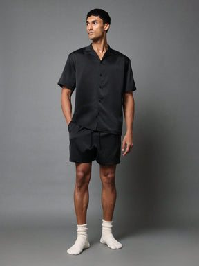 Regular Fit Relaxed Revere Lounge Wear Shirt And Short 2 Piece Set