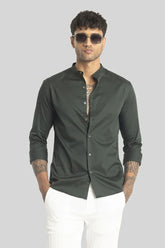 Alfonso Green Plain Satin Shirt