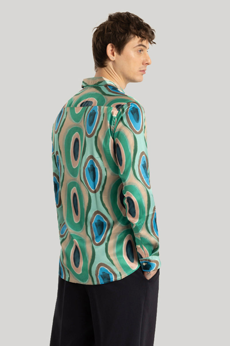 Bram Green Printed Satin Shirt