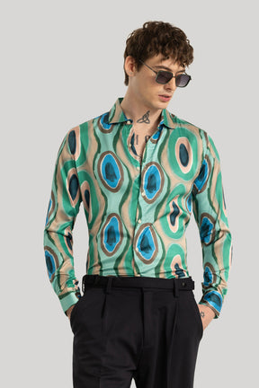 Bram Green Printed Satin Shirt