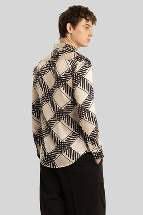 Kees Cream Geometric Shirt