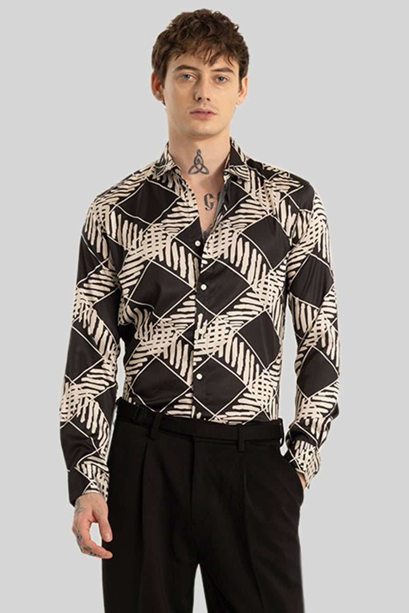 Kees Black Geometric Shirt