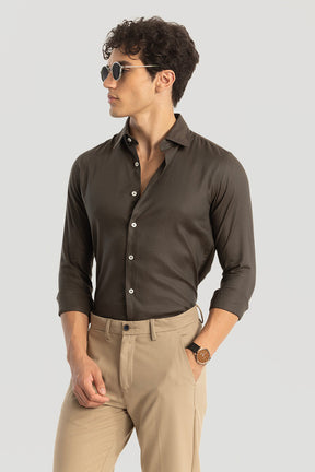 Brown Slim Fit Shirt