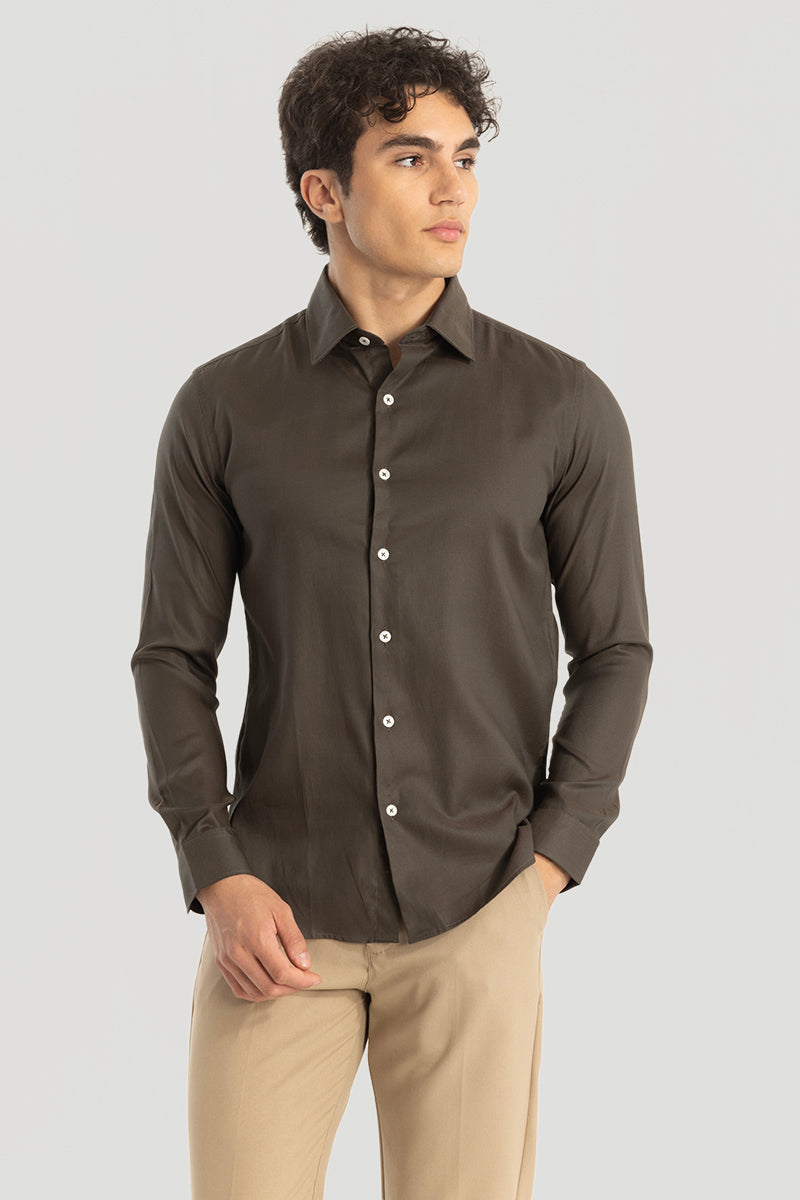 Brown Slim Fit Shirt