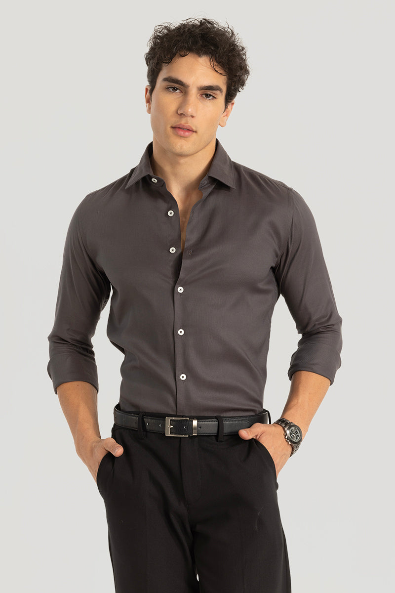 Dark Brown Slim Fit Shirt