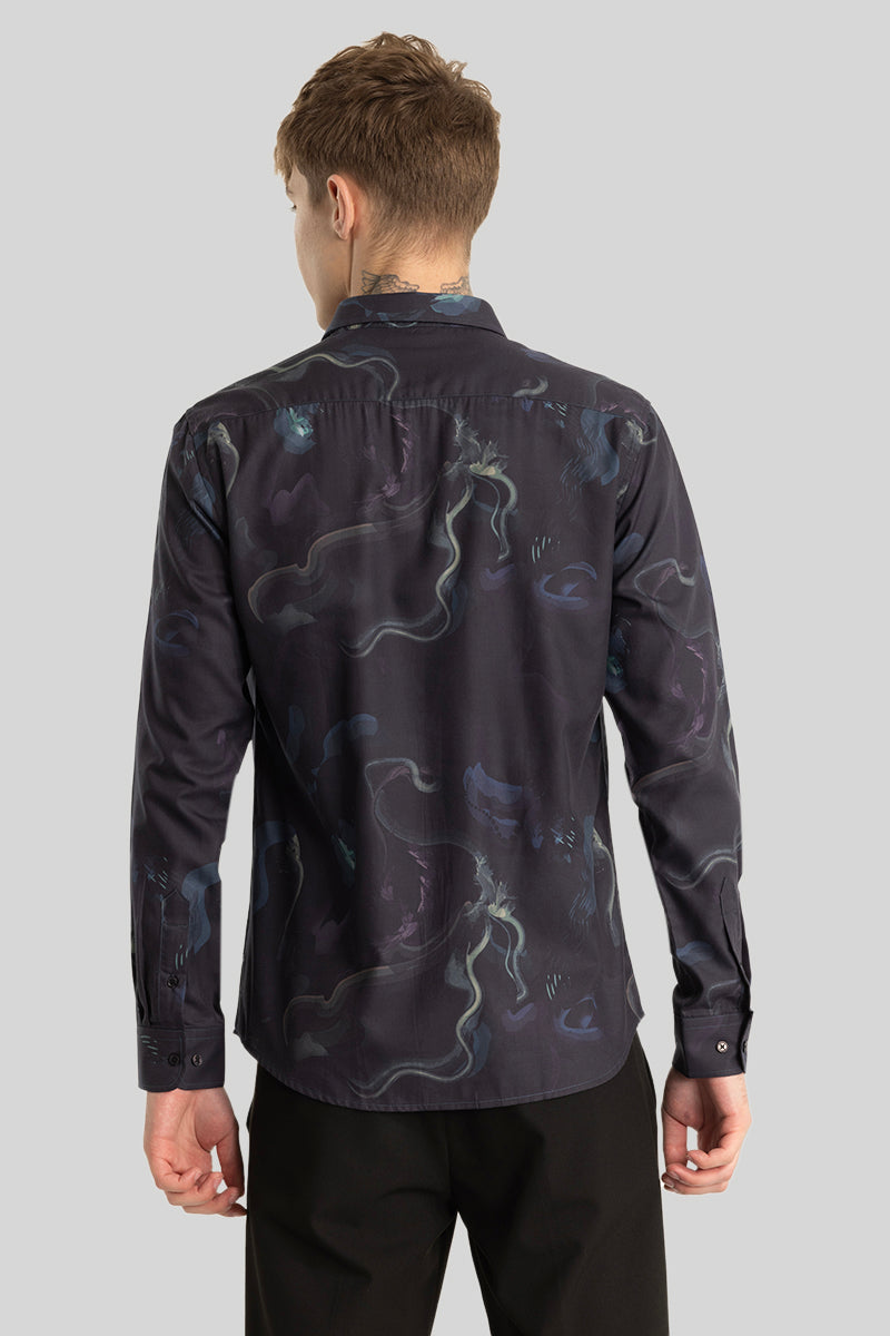 Midnight Purple Abstract Shirt