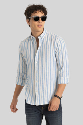 Blue Oxford Stripes Shirt