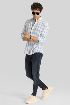 Blue Oxford Stripes Shirt