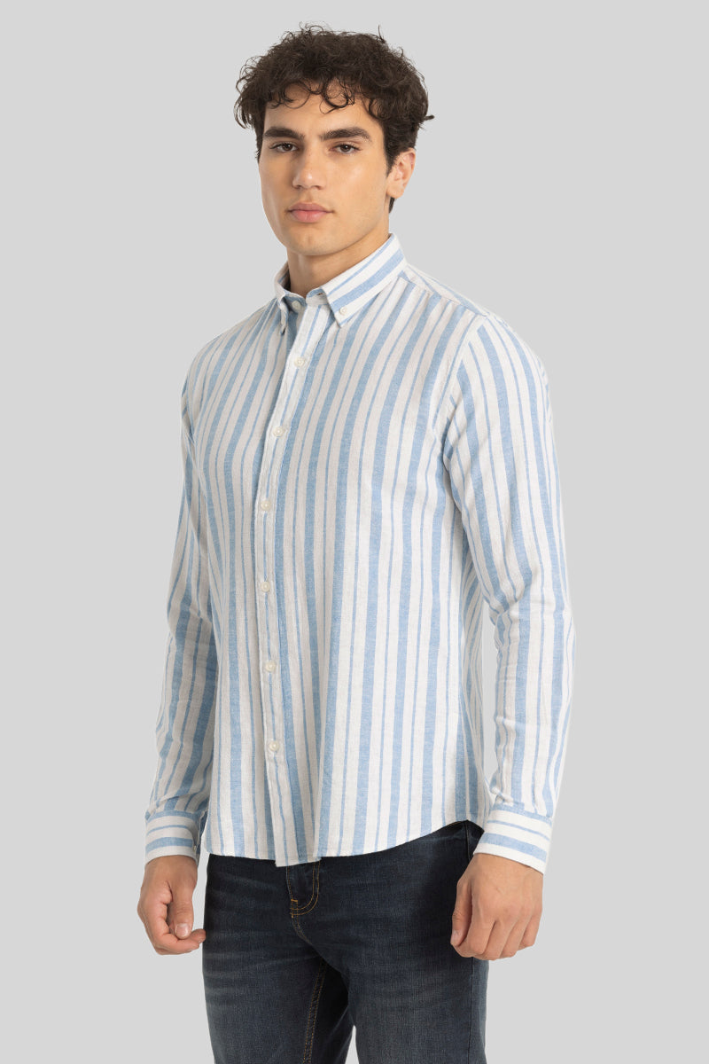 Blue Oxford Stripes Shirt