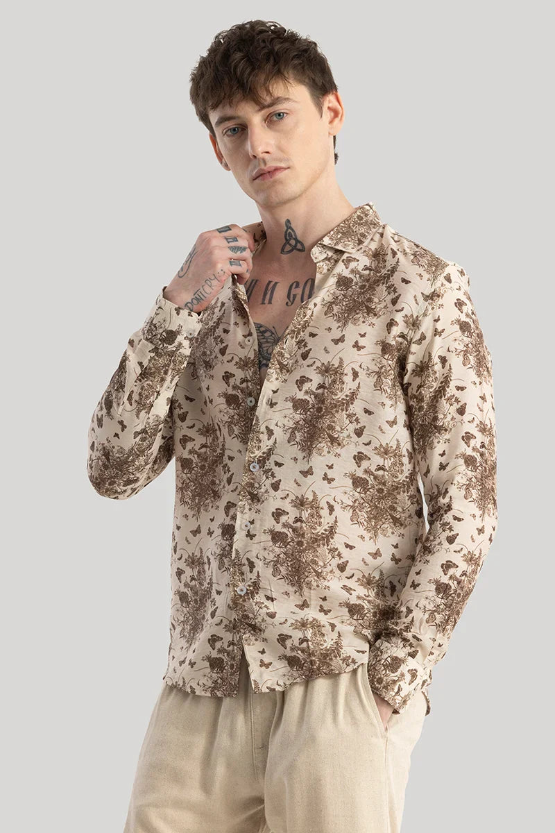 Axel Cream Floral Shirts