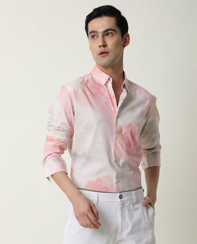 Fife Pink Full Sleeves Abstract Print Shirt