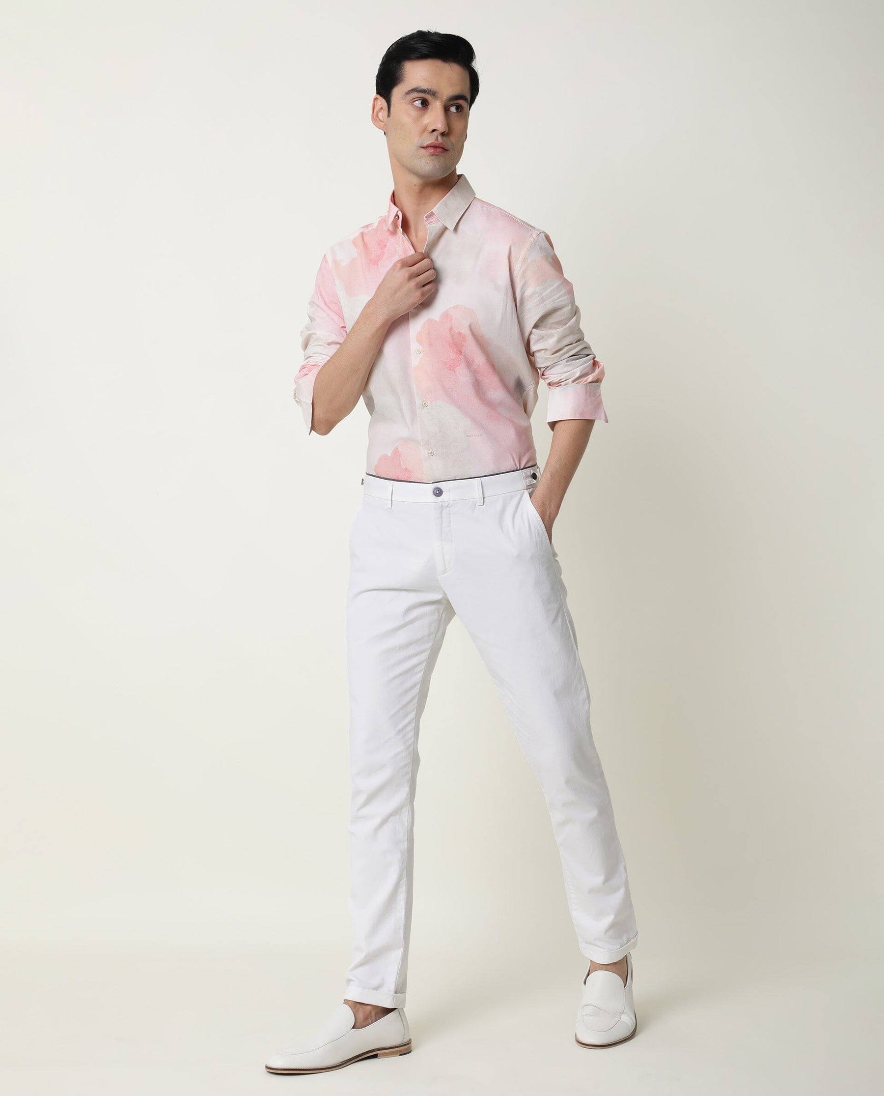 Fife Pink Full Sleeves Abstract Print Shirt