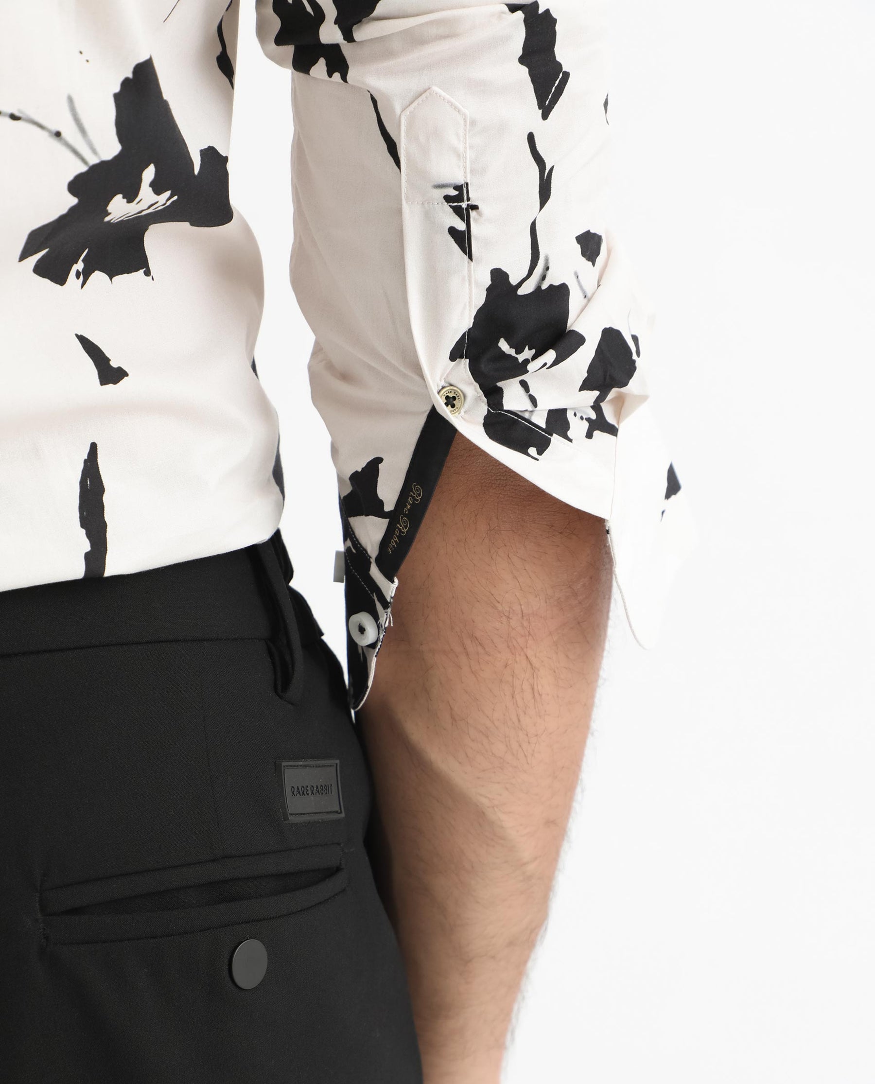 Sketcherr Off White Floral Print Full Sleeves Shirt