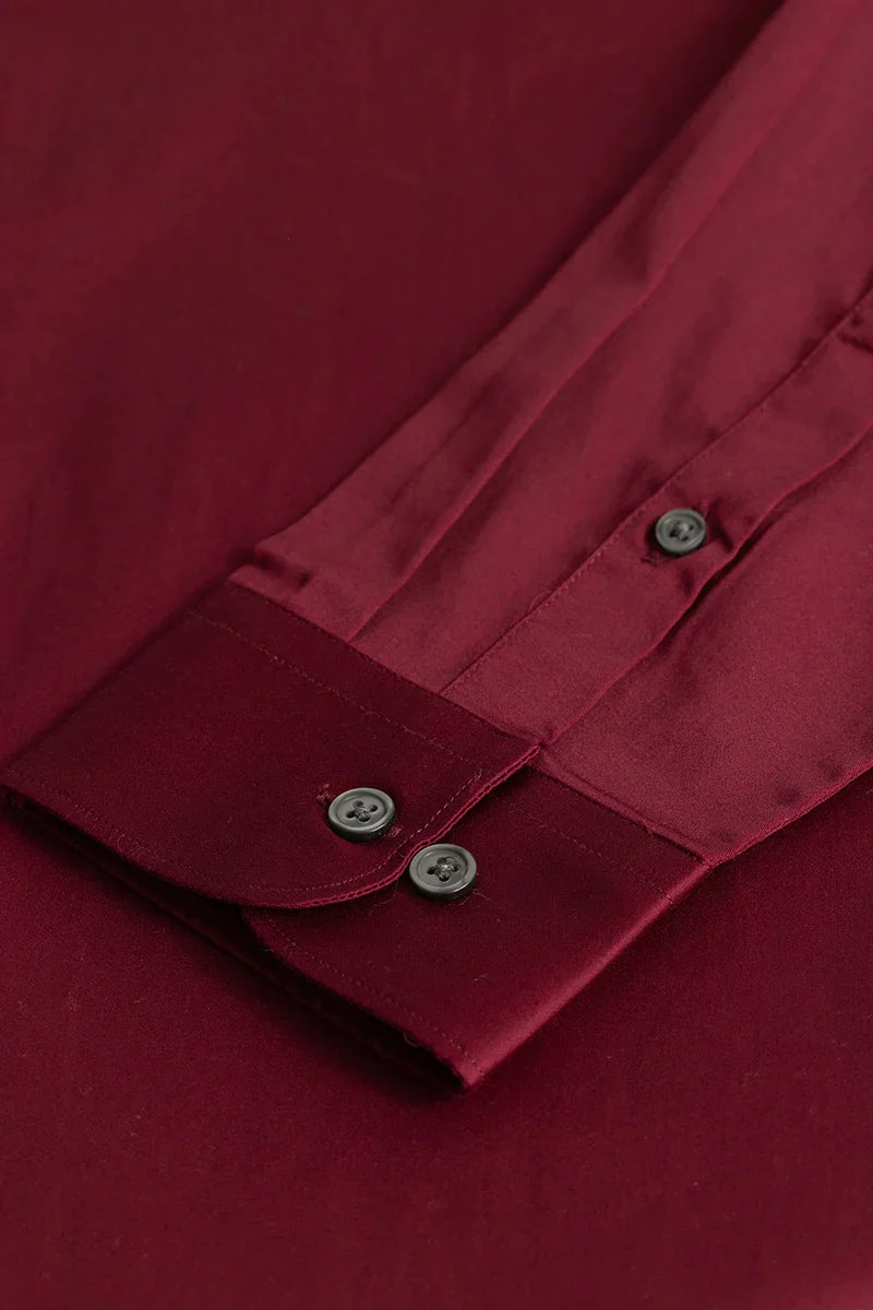 Alfonso Red Plain Satin Shirt