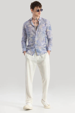 Axel Blue Printed Shirts