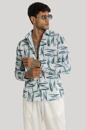 Apex Teal Abstract Shirt