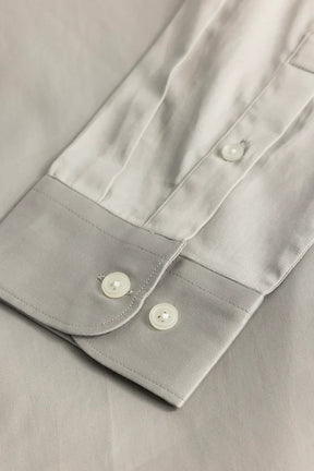 Alfonso Light Grey Plain Satin Shirt